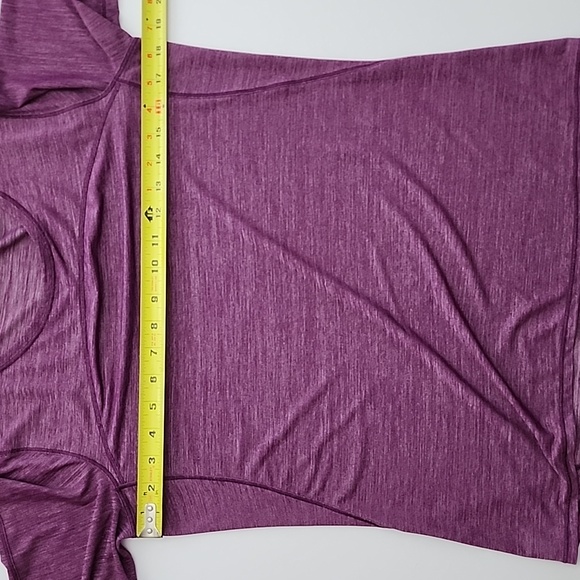 Lululemon Lightweight Long Sleeves Top Heathered Purple Semi Sheer Stretch Sz 8 - Picture 7 of 8